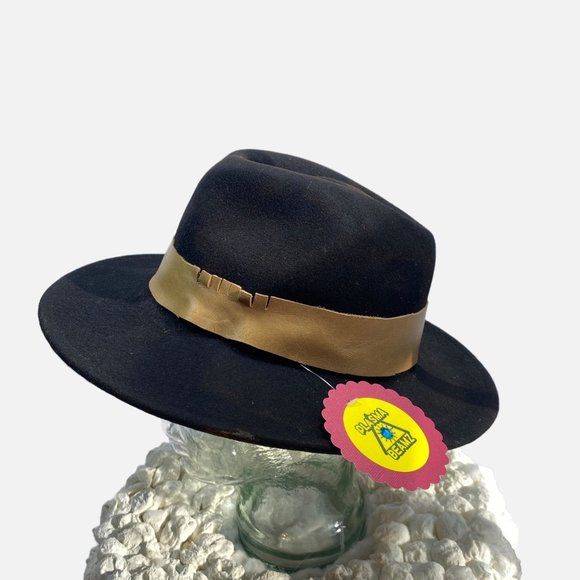 Black Wool Rustic Rancher with Leather Band - Picture 4 of 8